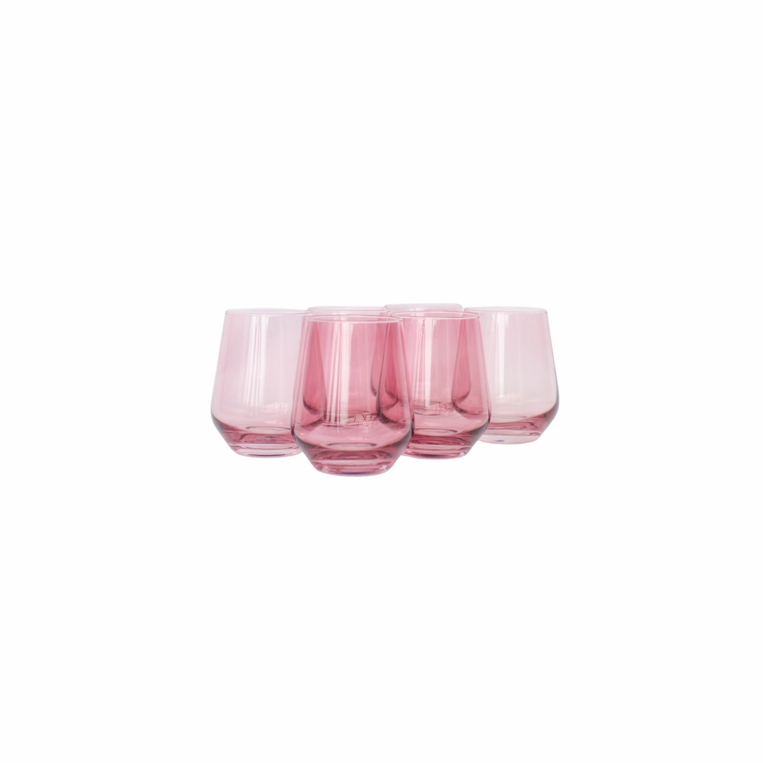 Pink Stemless Glass Set (4pcs)
